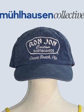Ron Jon Surf Shop Hat Blue Embroidered Cocoa Beach Florida Dad Cap